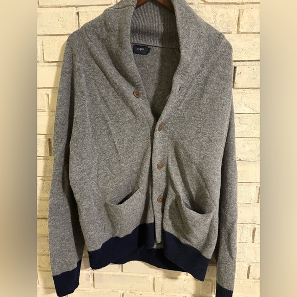 J.CREW men’s L Shawl Collar cardigan sweater EUC no flaws - Picture 2 of 10
